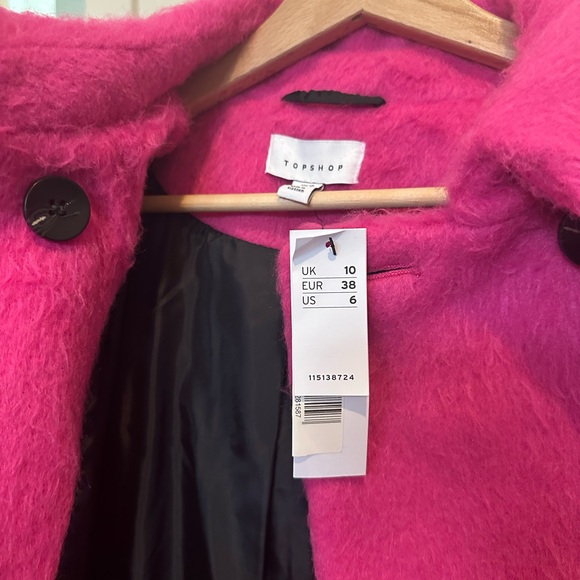 Topshop Double Breasted Tie Waist Coat - Picture 5 of 6